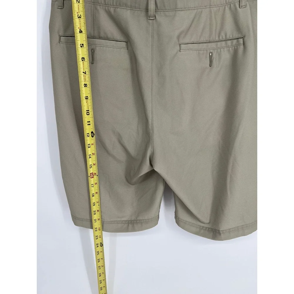 Bolle Mens Khaki Tan Micro Stripe Performance Golf Shorts‎ Size 36 Stretch